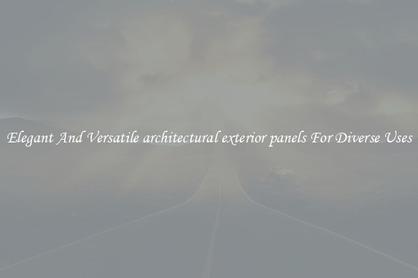 Elegant And Versatile architectural exterior panels For Diverse Uses