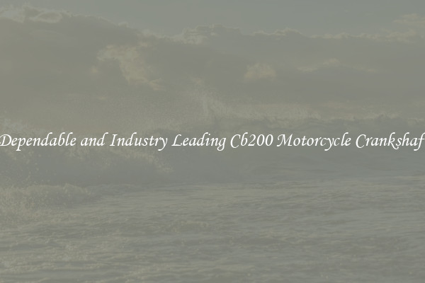 Dependable and Industry Leading Cb200 Motorcycle Crankshaft