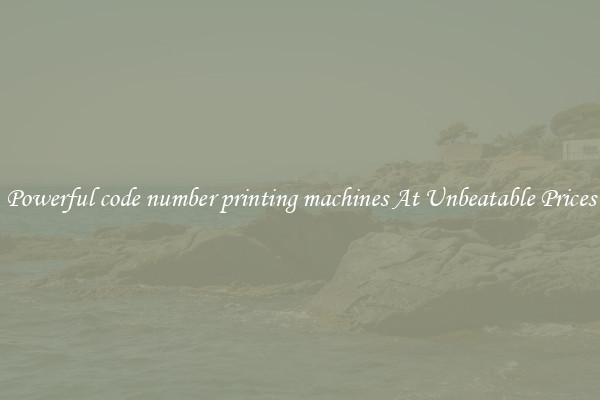 Powerful code number printing machines At Unbeatable Prices