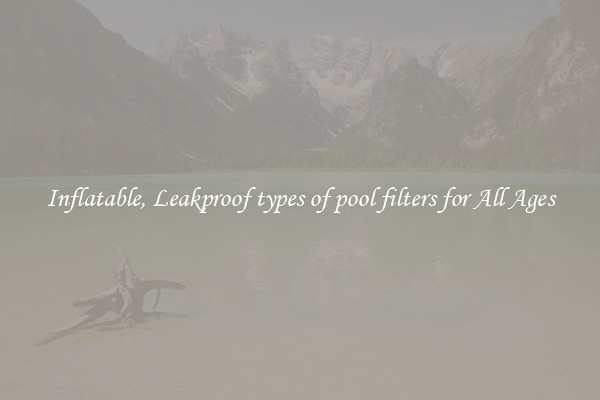 Inflatable, Leakproof types of pool filters for All Ages