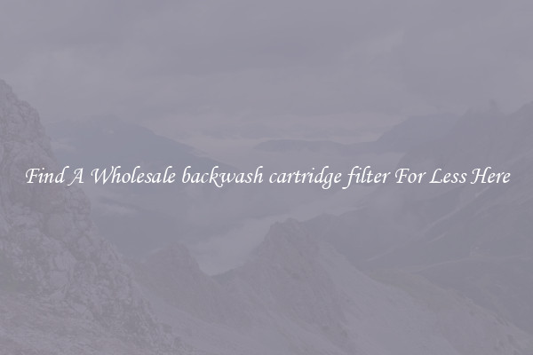 Find A Wholesale backwash cartridge filter For Less Here