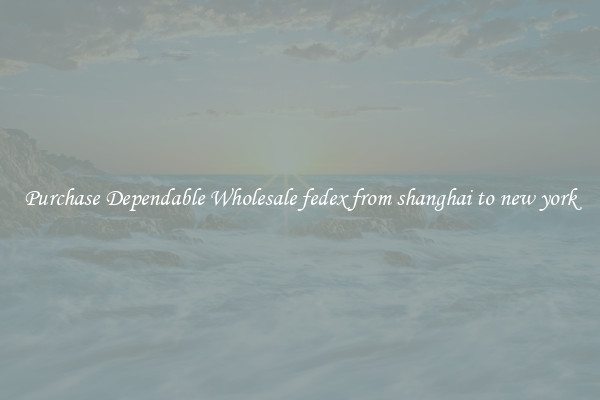 Purchase Dependable Wholesale fedex from shanghai to new york