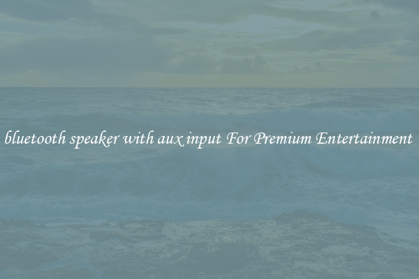 bluetooth speaker with aux input For Premium Entertainment 