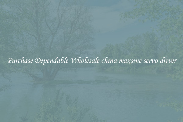 Purchase Dependable Wholesale china maxsine servo driver
