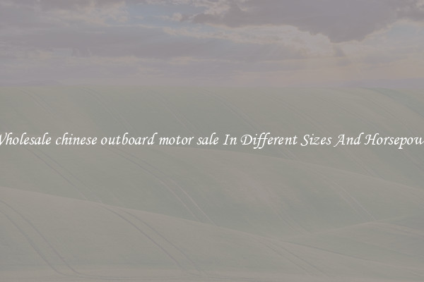 Wholesale chinese outboard motor sale In Different Sizes And Horsepower