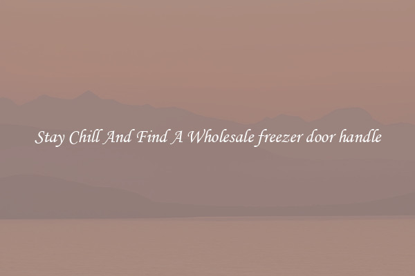 Stay Chill And Find A Wholesale freezer door handle